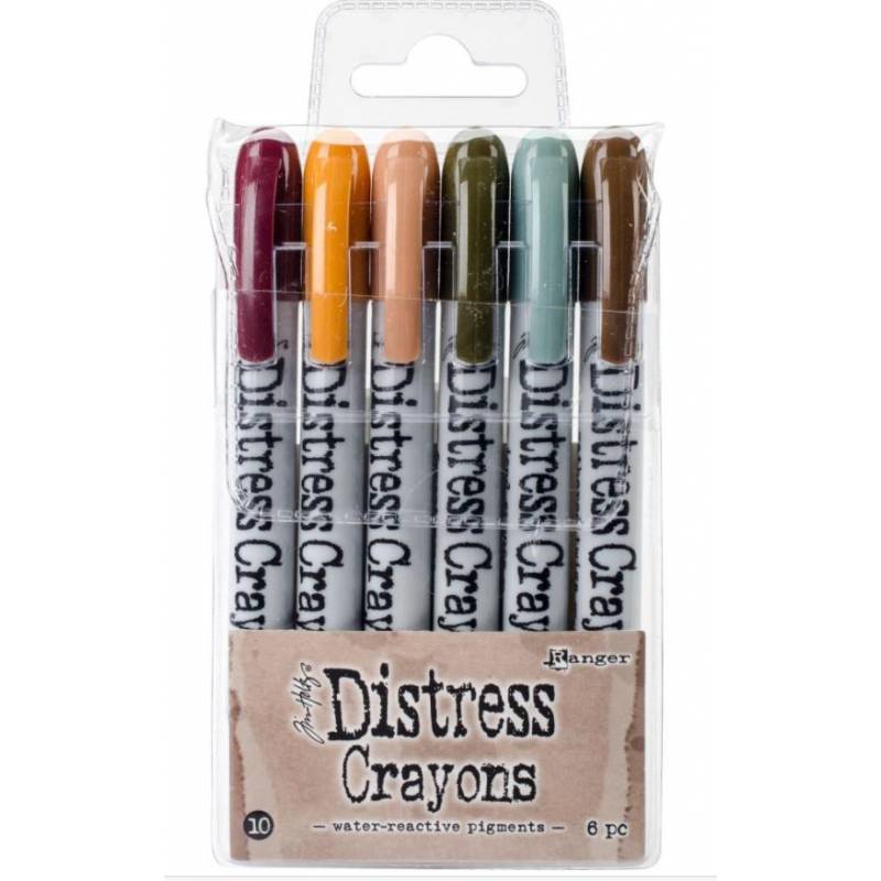 Distress Crayons - 6 feutres aquarelles assortis - Set 10
