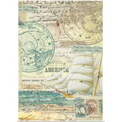 Papier de riz - Stamperia - Beaux Voyages