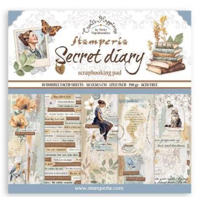 Pack papier 30.5 x 30.5 - Stamperia - Secret Diary