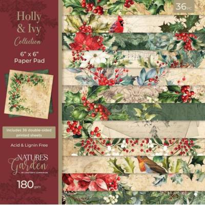 Pack papier - Natures Garden - 15x15cm - Holly & Ivy