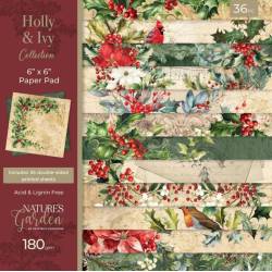 Pack papier - Natures Garden - 15x15cm - Holly & Ivy