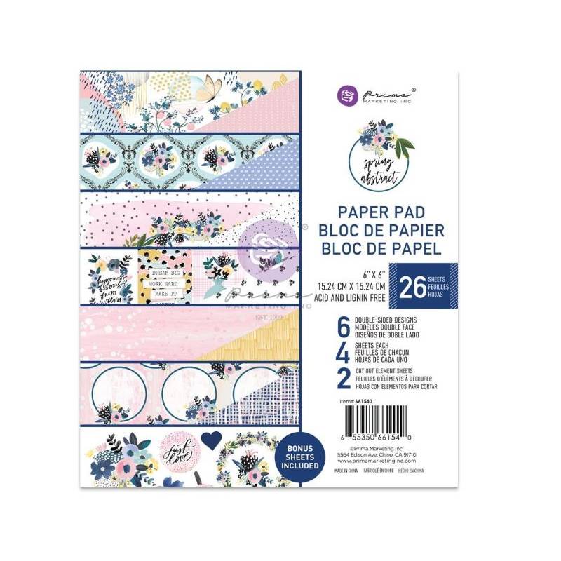 Pack papier - Spring Abstract- 15x15cm - Prima Marketing